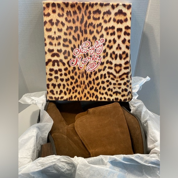 NIB Sz 9 Naughty Monkey Harmony Rust Suede Tall Slouch Fit Flat Heel Boots - Picture 13 of 16